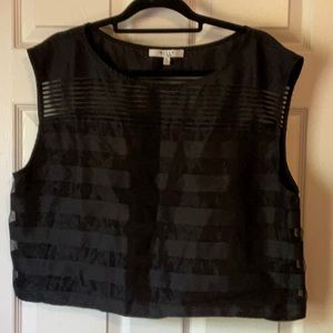 Milly Women’s Black Trendy Crew Neck Sleeveless Cropped Minimalist Top X-Large